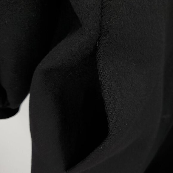 Marlowe 100% Cashmere Gathered Sleeve Minimal Peacoat 10 US/44 IT Black - Picture 11 of 15